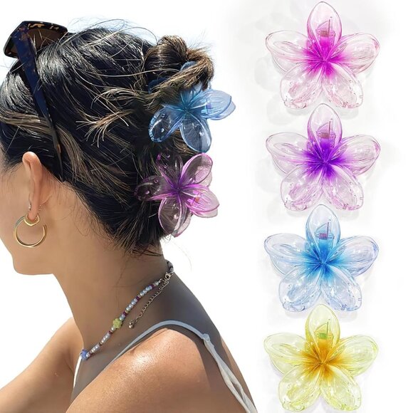 Large Flower Hair Clips Gift Set - Colorful Claw Clips for All Occasions - Picture 1 of 6